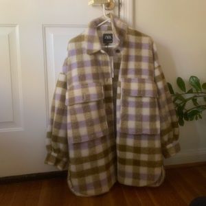 Zara Plaid Checkered Oversized Shacket // S-M